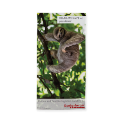 Großes, weiches Badetuch (80 x 160 cm) mit einem vollflächigen Druck eines Faultiers